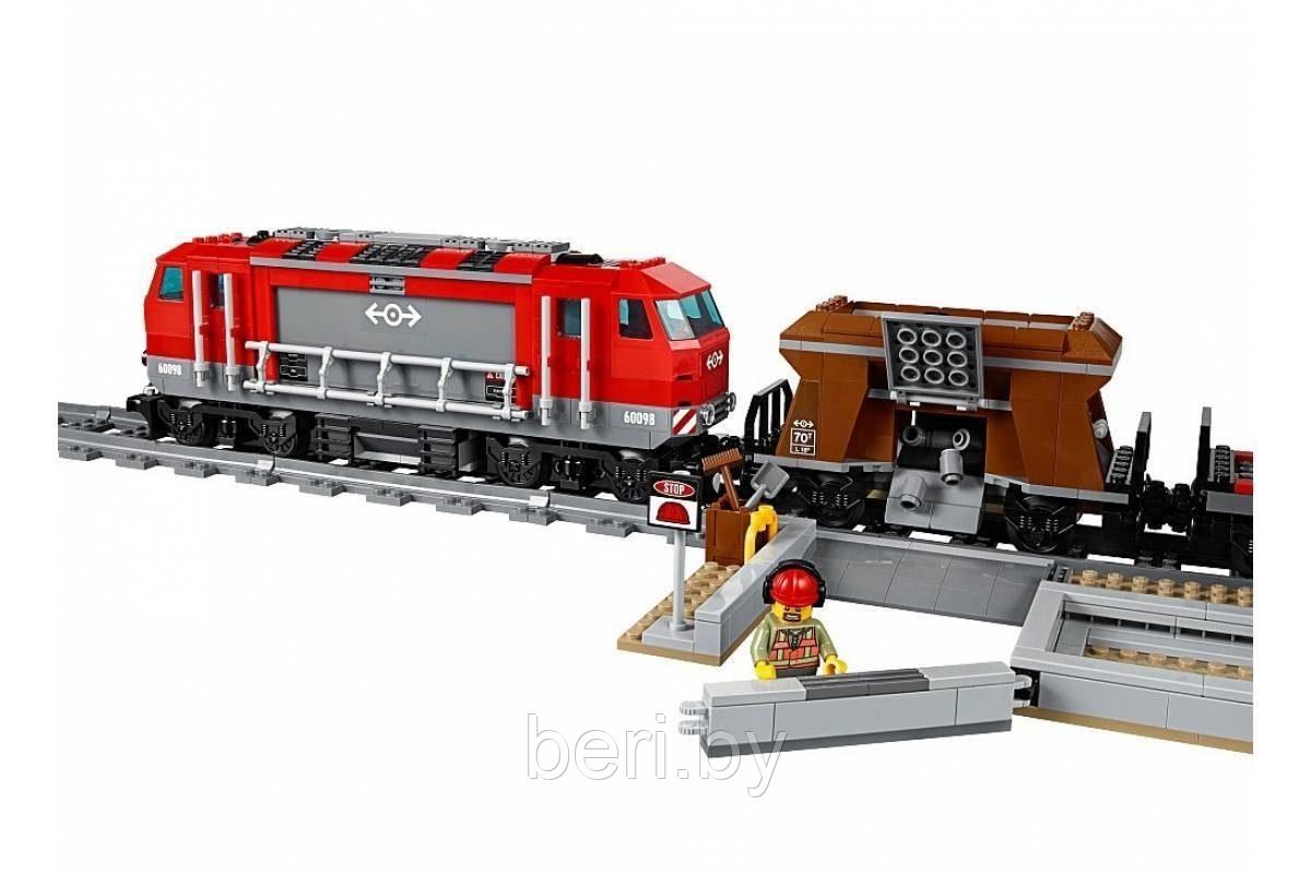 28033 Конструктор Lele Cities "Мощный грузовой поезд + пульт, мотор", аналог Лего поезд 60098, 1078 деталей - фото 3 - id-p135059897