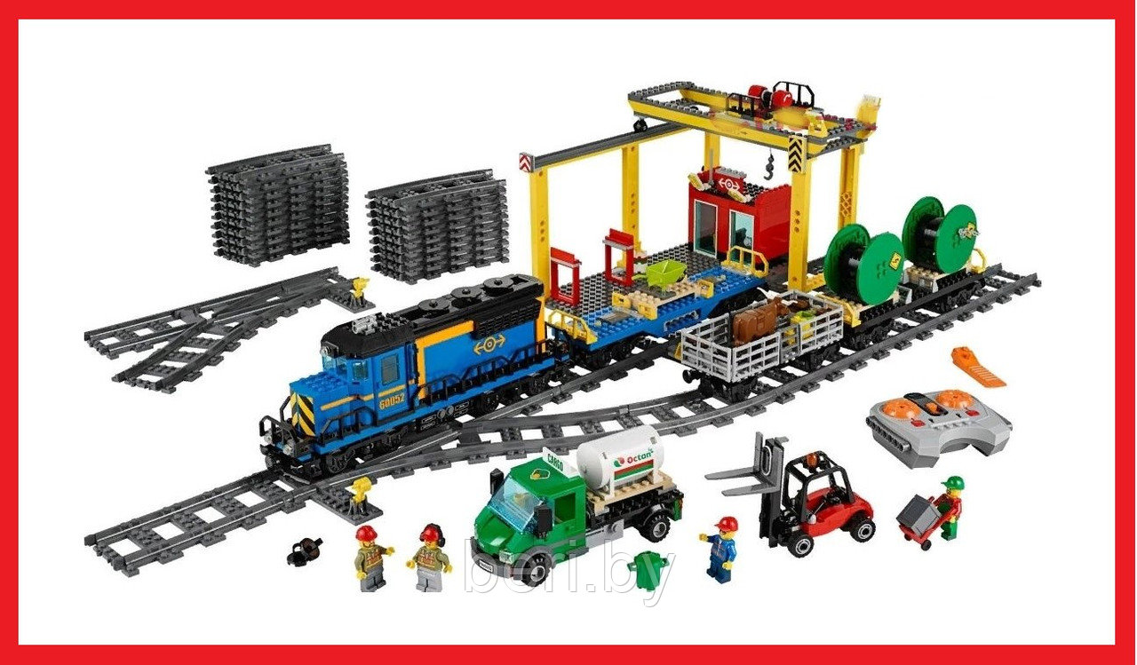 180027 Конструктор "Грузовой поезд радиоуправляемый" Lion King, аналог LEGO 60052, 959 дет - фото 1 - id-p135060259
