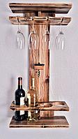 Полка для вина и бокалов деревянная "Элегант"