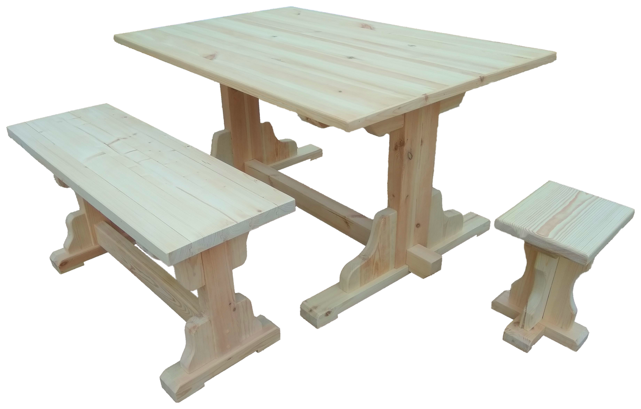 Комплект деревянной мебели Фигурный для бани, сада, дома