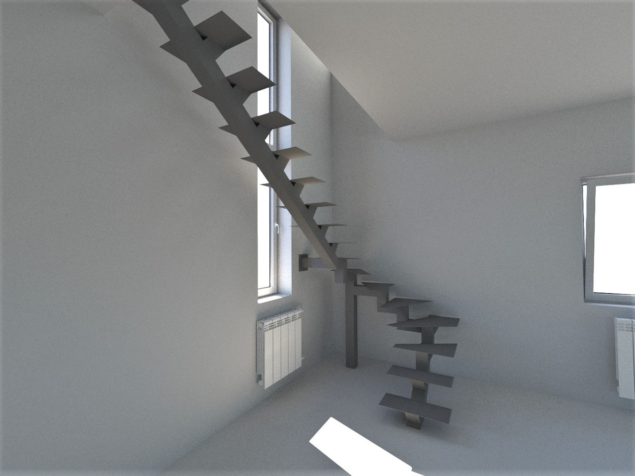 Монокосоур для лестницы в дом модель 66