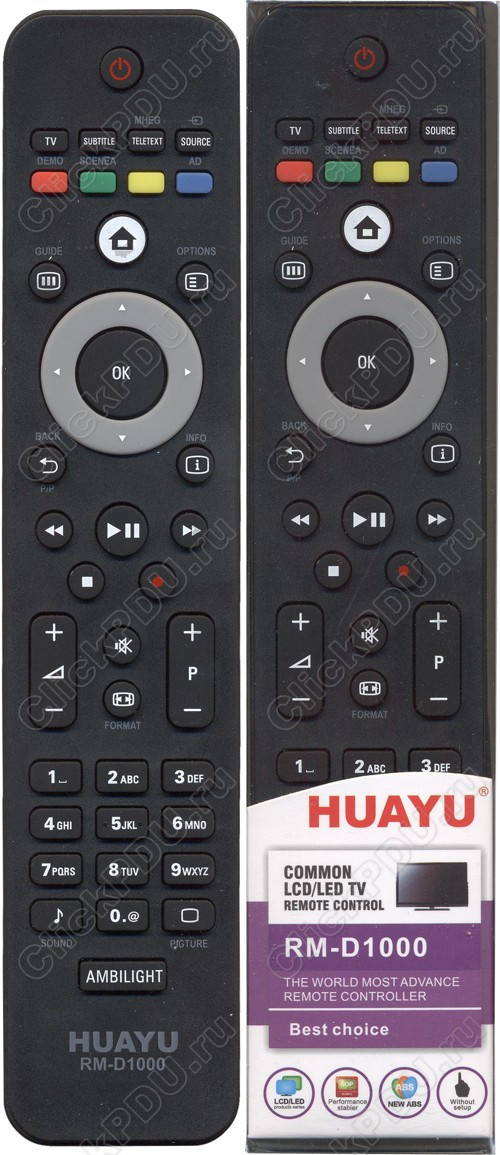 Пульт телевизионный Huayu для Philips RM-D1000 универсальный пульт - фото 1 - id-p135113287