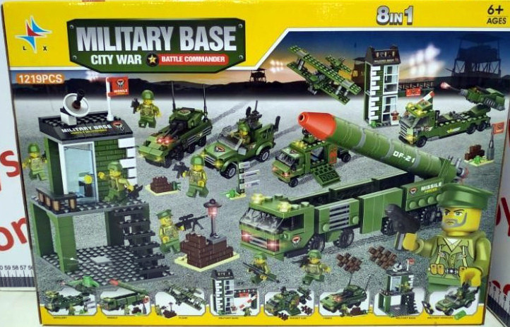 Конструктор аналог Лего lego "Военная база" 8в1, 1219 деталей