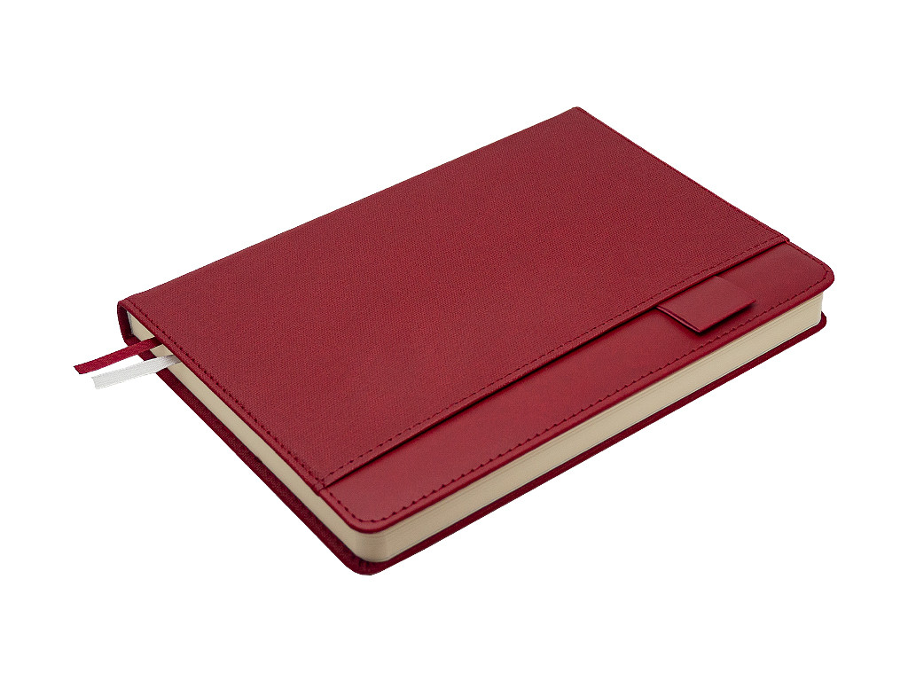 Ежедневник Combi, недатированный, формат А5, в твердой обложке Sand, бордовый - фото 3 - id-p107465512