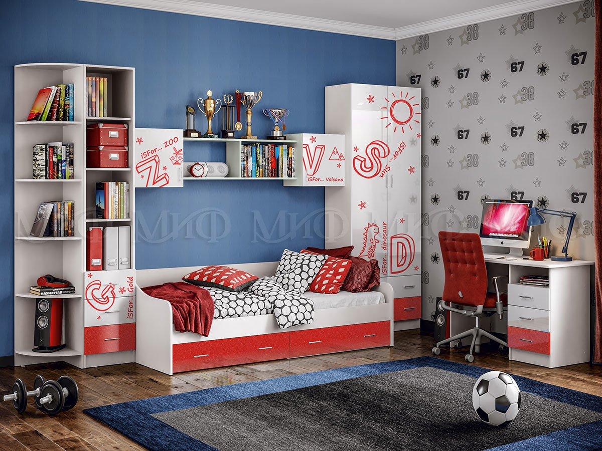 Модульная комната для подростка Вега Алфавит (красный или мята) модульная фабрика Миф - фото 1 - id-p135114070