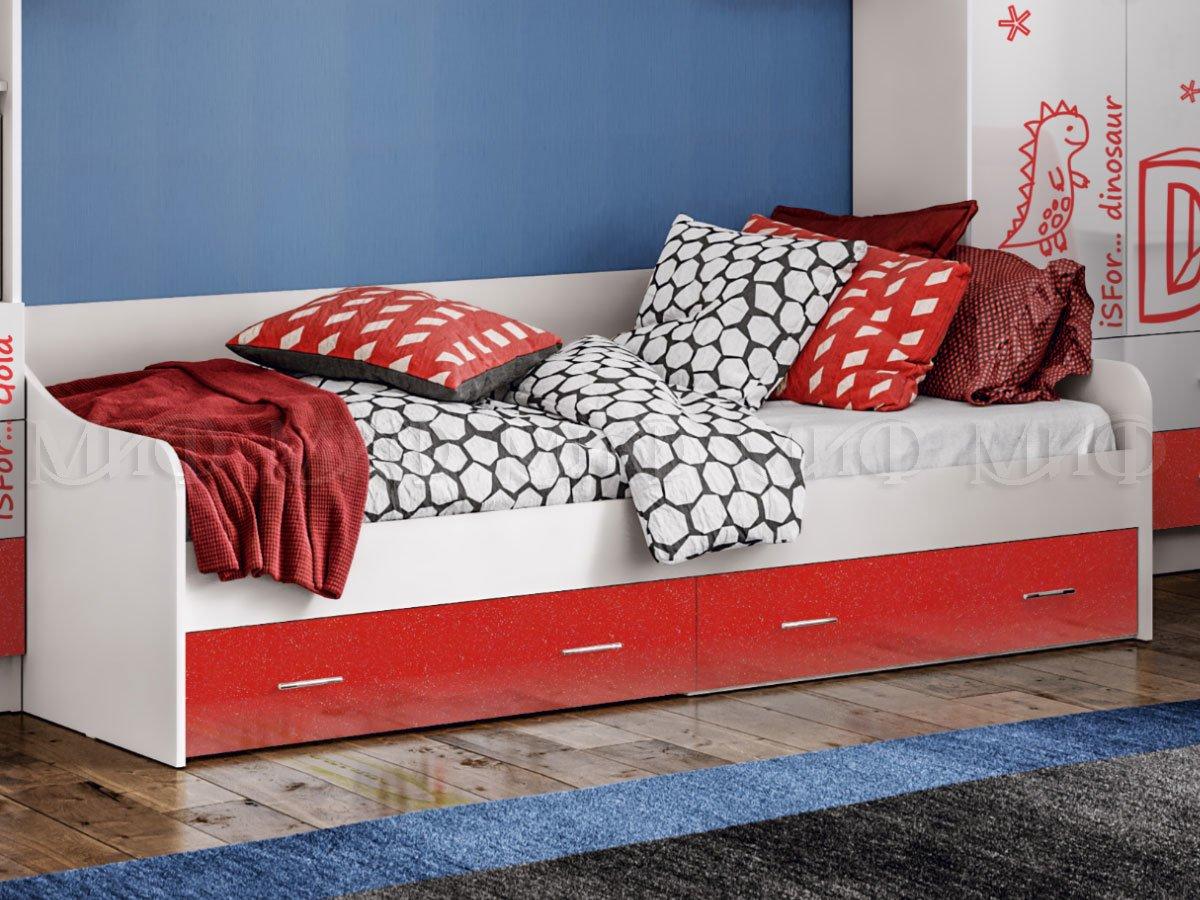 Кровать для подростка Вега Алфавит (красный или мята) модульная фабрика Миф - фото 2 - id-p135114098