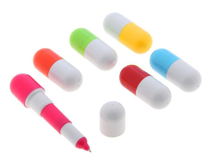 Ручка шариковая-прикол "Пилюля" разные цвета 12 см.. - фото 1 - id-p135141025
