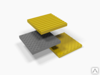 Тактильная плитка 40х40х8 см Литовский цемент параллельные полоски (желтая)