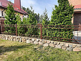 Кованый забор со столбами из витой трубы, фото 3