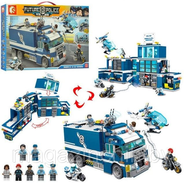 Конструктор Полицейский участок, машина 2 в 1, Sembo SD9816, аналог LEGO Полиция