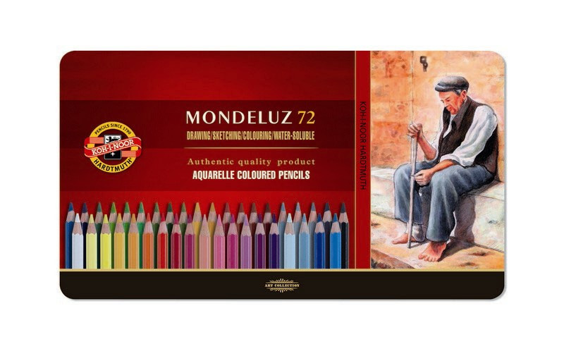 Набор высококачественных акварельных цветных карандашей "Mondeluz" 72 цвета, в жестяной упаковке - фото 1 - id-p90882275