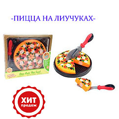 Продукты на липучке "Пицца" 1278A, поднос, кухонные принадлежности