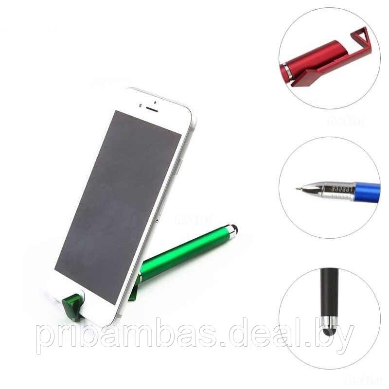 Многофункциональный стилус 3-в-1 для мобильного телефона с шариковой ручкой и подставкой для мобильн