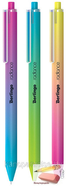 Ручка шариковая автоматическая Berlingo Radiance, 0,7 мм., синяя, ассорти, арт.CBm_07752