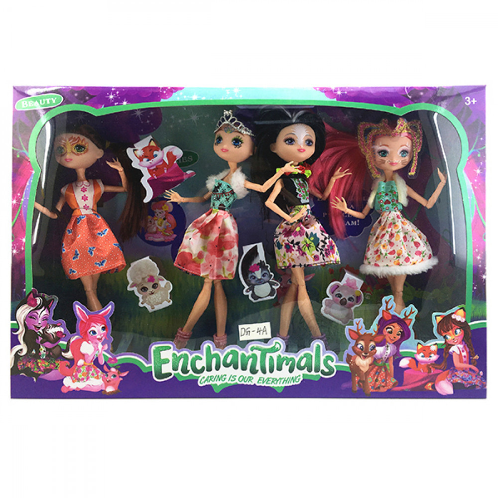Набор кукол EnchanTimals, 4 куклы, руки и ноги на шарнирах, арт.DG-4Aб