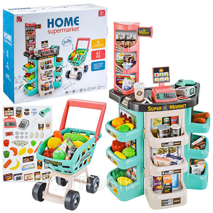 Набор Супермаркет детский с тележкой 47 предметов 668-76 - фото 6 - id-p135172994