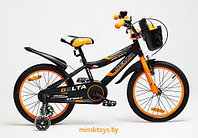 Велосипед двухколёсный - Delta Sport 16" (черный/оранжевый)