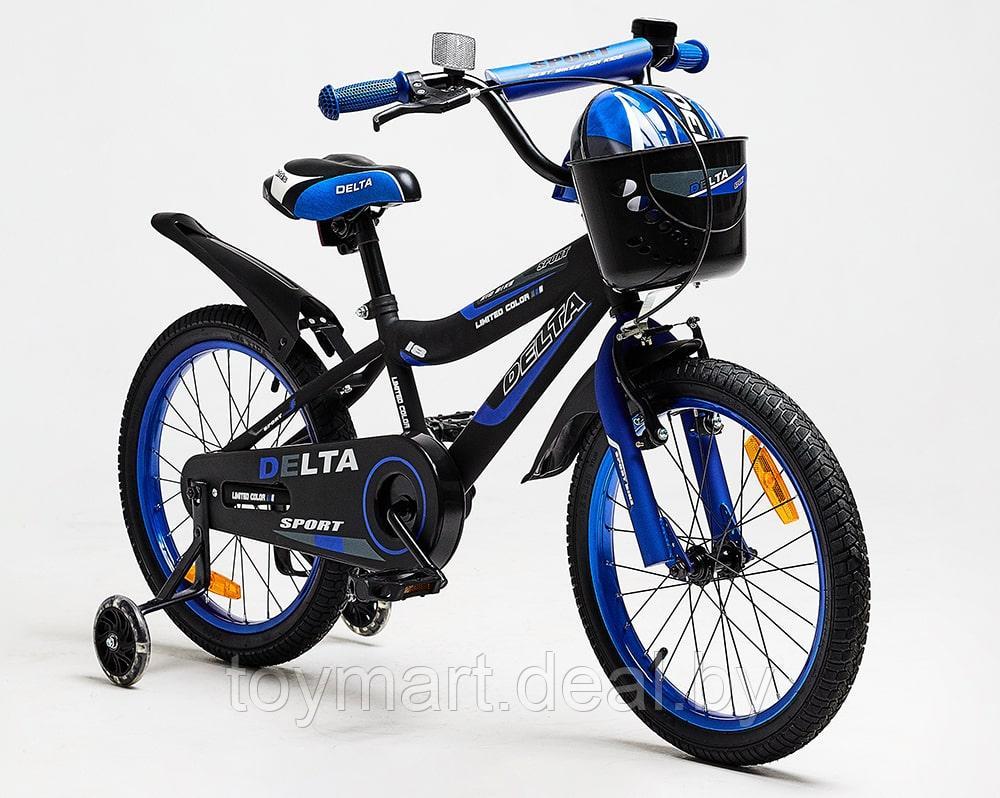 Велосипед двухколёсный - Delta Sport 18" (синий/черный, 2020) - фото 2 - id-p122137395