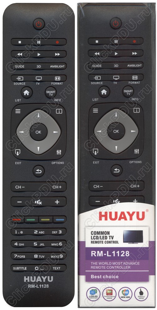 Пульт телевизионный Huayu для Philips RM-L1128 3D универсальный пульт