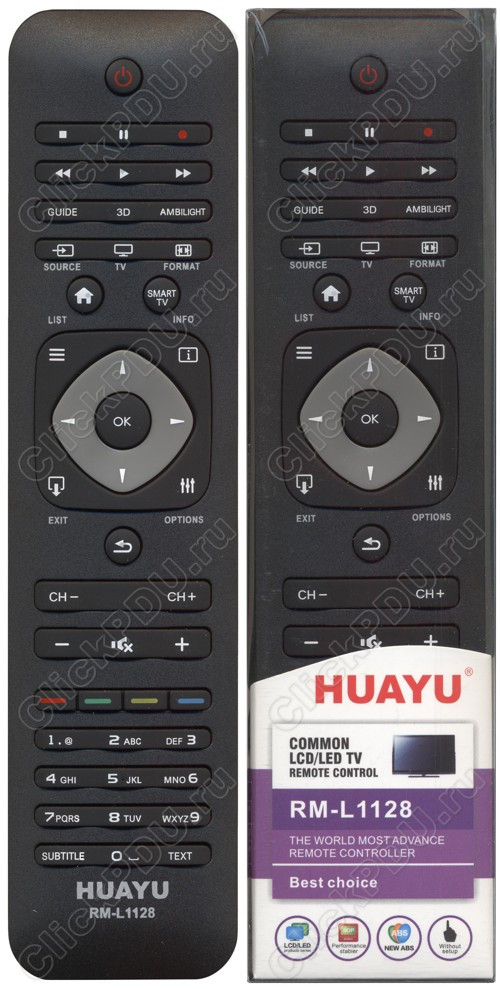 Пульт телевизионный Huayu для Philips RM-L1128 3D универсальный пульт - фото 1 - id-p135195212