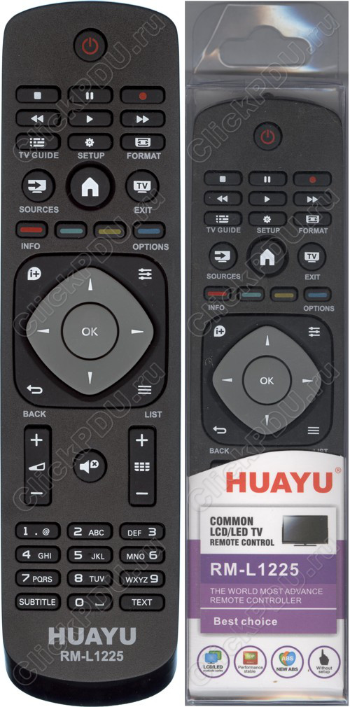 Пульт телевизионный Huayu для Philips RM-L1225 LCD NEW