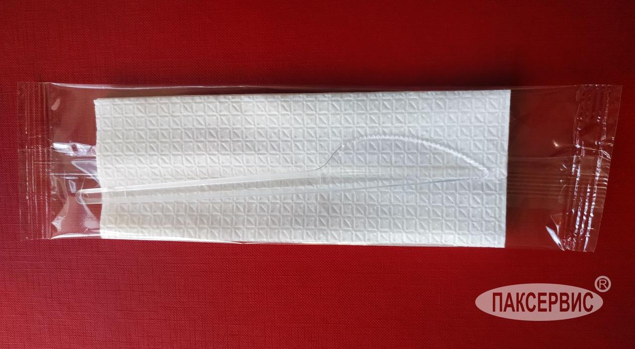 Нож столовый одноразовый, 165мм, прозрачный, в индивидуальной упаковке