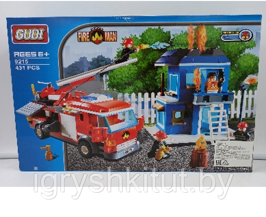 Конструктор Gudi "Пожарная техника", 431 деталь, аналог Lego, арт.9215
