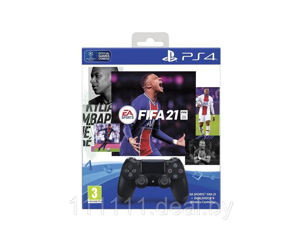 Беспроводной геймпад DualShock 4 Wireless Controller v2 + Fifa 21 PS4 - фото 1 - id-p135214410