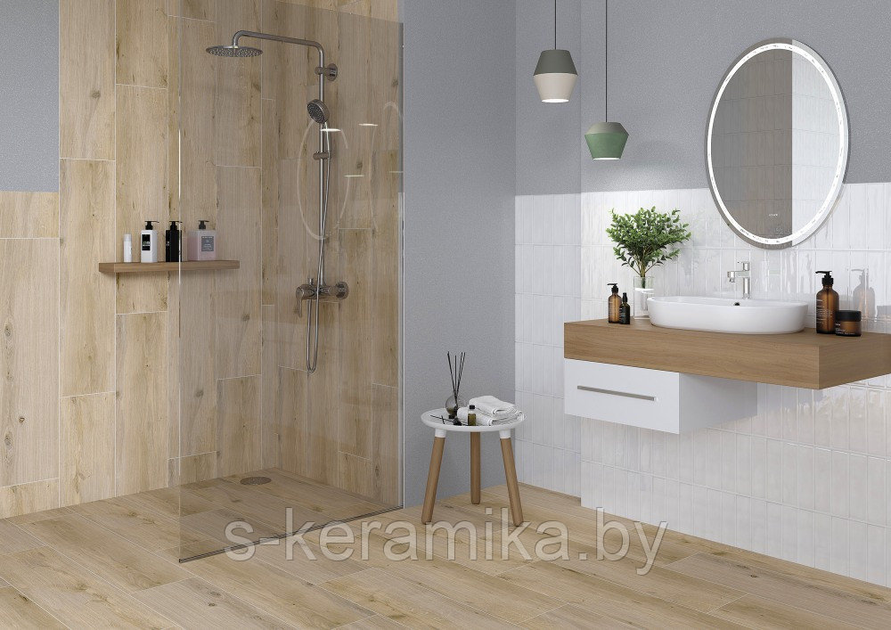 CERSANIT WOOD CONCEPT NATURAL 22x90 cm Керамогранит для ванной ЦЕРСАНИТ ВУД КОНЦЕПТ НЕЙЧЕРАЛ