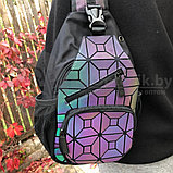 Светящийся рюкзак-сумка Хамелеон, светоотражающий неоновый мини рюкзак Геометрия, фото 2