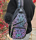 Светящийся рюкзак-сумка Хамелеон, светоотражающий неоновый мини рюкзак Геометрия, фото 3