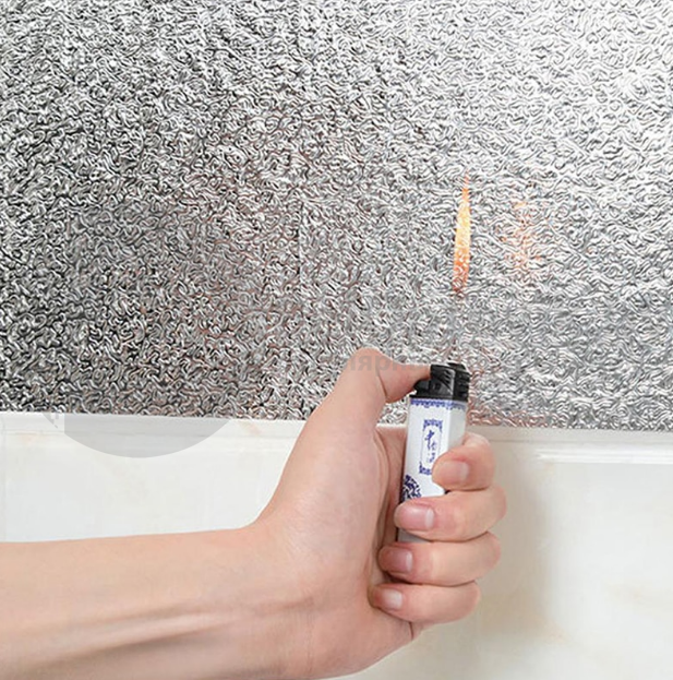 Кухонная алюминиевая фольга - стикер (60смх3м) Масло - защитная и огнестойкая Серебро - фото 8 - id-p135277456