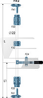 Комплект штангового запора d=22 с фургонной рукояткой