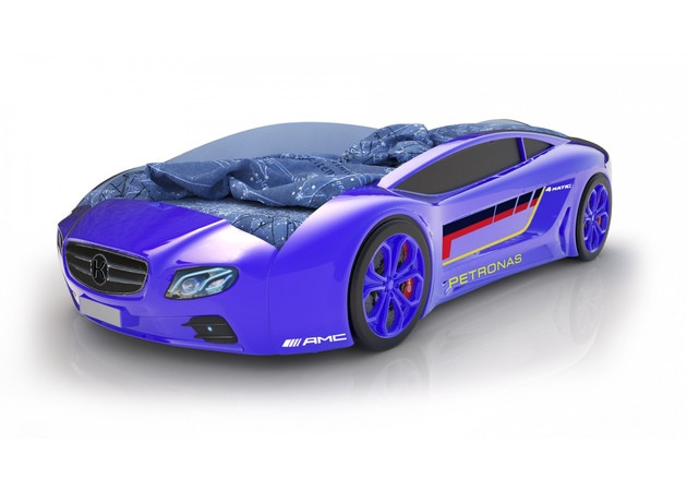 Кровать-машинка Родстер Мерседес (синяя) со встроенным матрасом - фото 1 - id-p135315831