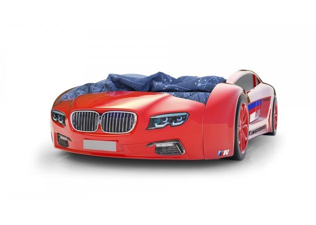 Кровать-машинка Родстер БМВ (красная) со встроенным матрасом