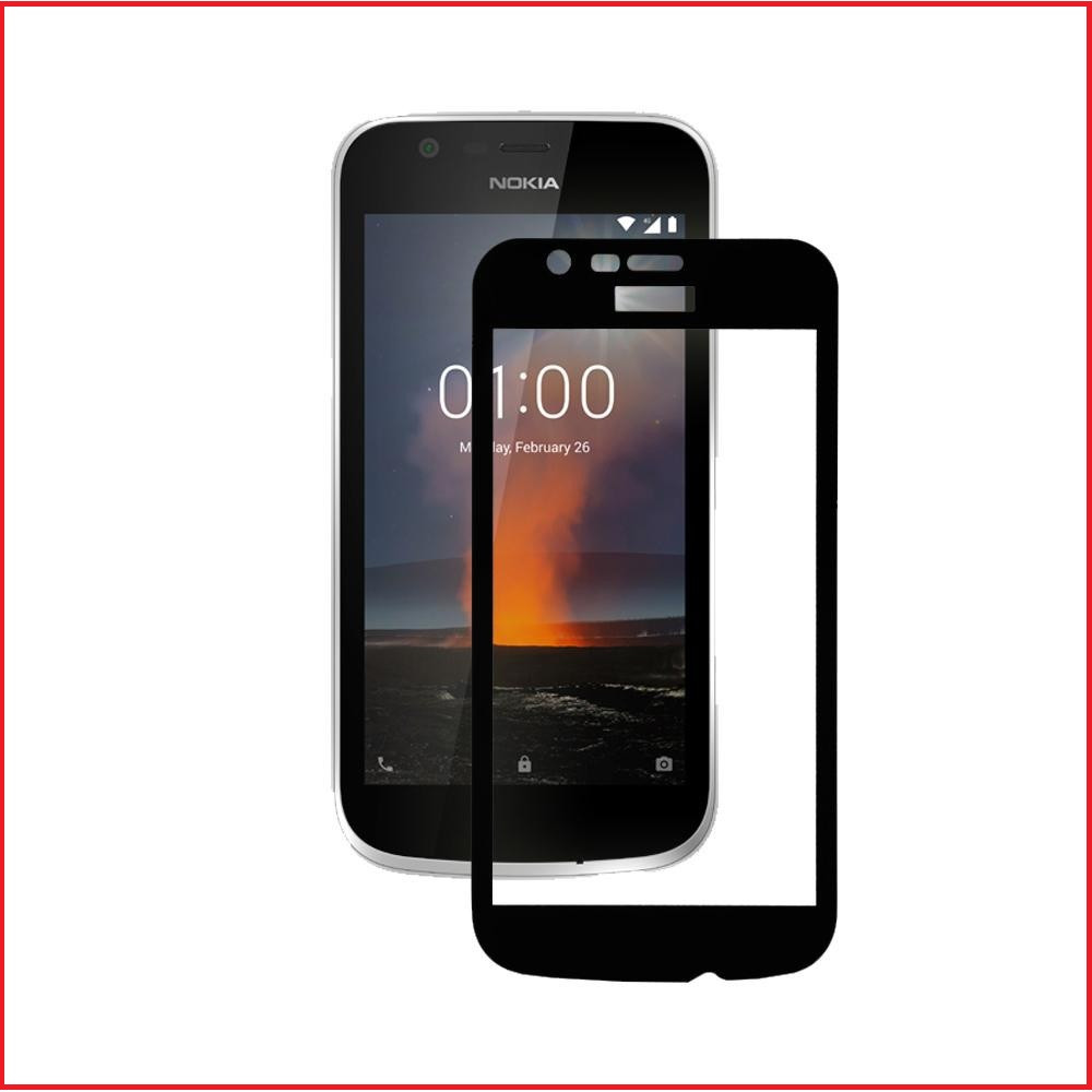 Защитное стекло Full-Screen для Nokia 1 черный (5d-9d с полной проклейкой) - фото 1 - id-p135328709