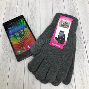 Перчатки для сенсорных экранов Tech Touch (Осень-Весна) Серый