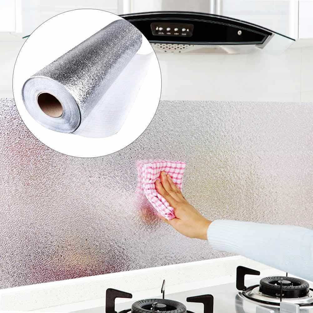 Кухонная алюминиевая фольга - стикер (60смх3м) Масло - защитная и огнестойкая. Серебро - фото 5 - id-p135333106