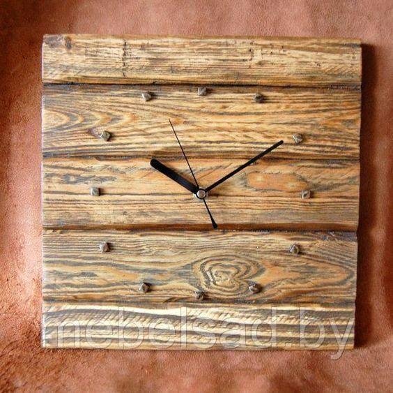 Часы настенные из дерева "Рустик №2"