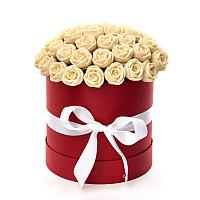 Набор подарочный "Шоколадное настроение"в круглой коробке ( 31 шт),19*23 см белый