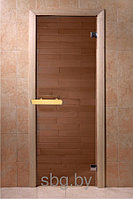 Стеклянная дверь для бани и сауны DOORWOOD 800x2000 Теплая ночь (бронзовое матовое)