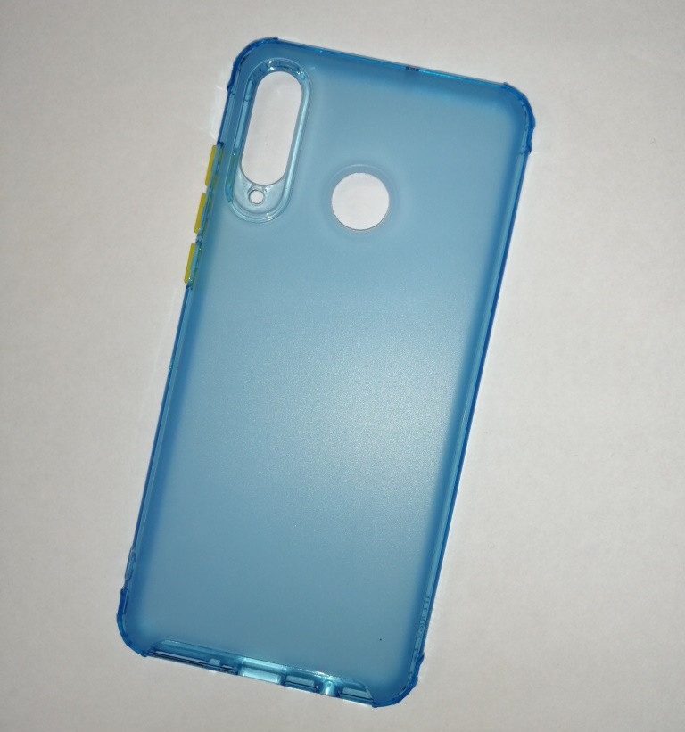 Чехол-накладка JET для Huawei P30 Lite MAR-LX1M (силикон) голубой прозрачный усиленный