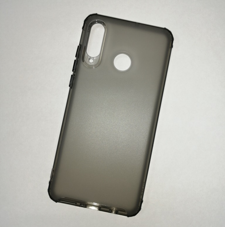 Чехол-накладка JET для Huawei P30 Lite MAR-LX1M (силикон) темно-серый прозрачный усиленный