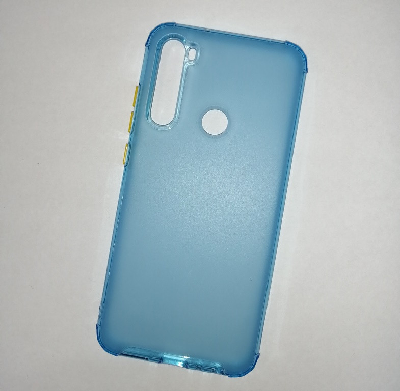 Чехол-накладка JET для Xiaomi Redmi Note 8 (силикон) голубой прозрачный усиленный