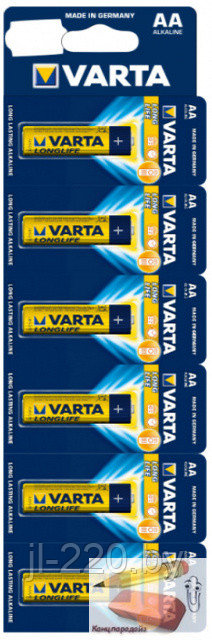 Батарейка VARTA LONGLIFE AA LR6 (отрывные 6 шт.), цена за 1 штуку