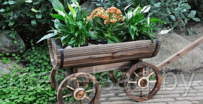 Телега деревянная  декоративная из массива сосны "Хуторок №5"