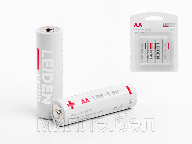 Батарейка AA LR6 1,5V alkaline 4шт. LEIDEN ELECTRIC - фото 1 - id-p135385429