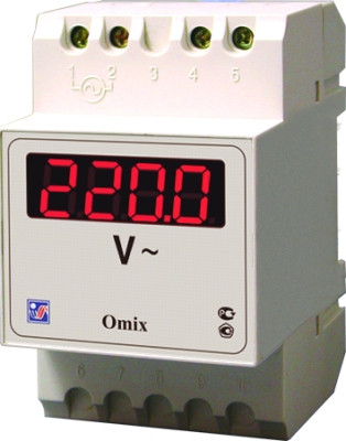 Вольтметр цифровой на DIN-рейку Omix D3-V-1-0.5 - фото 1 - id-p135409446