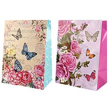 Подарочный пакет "Цветы и бабочки"