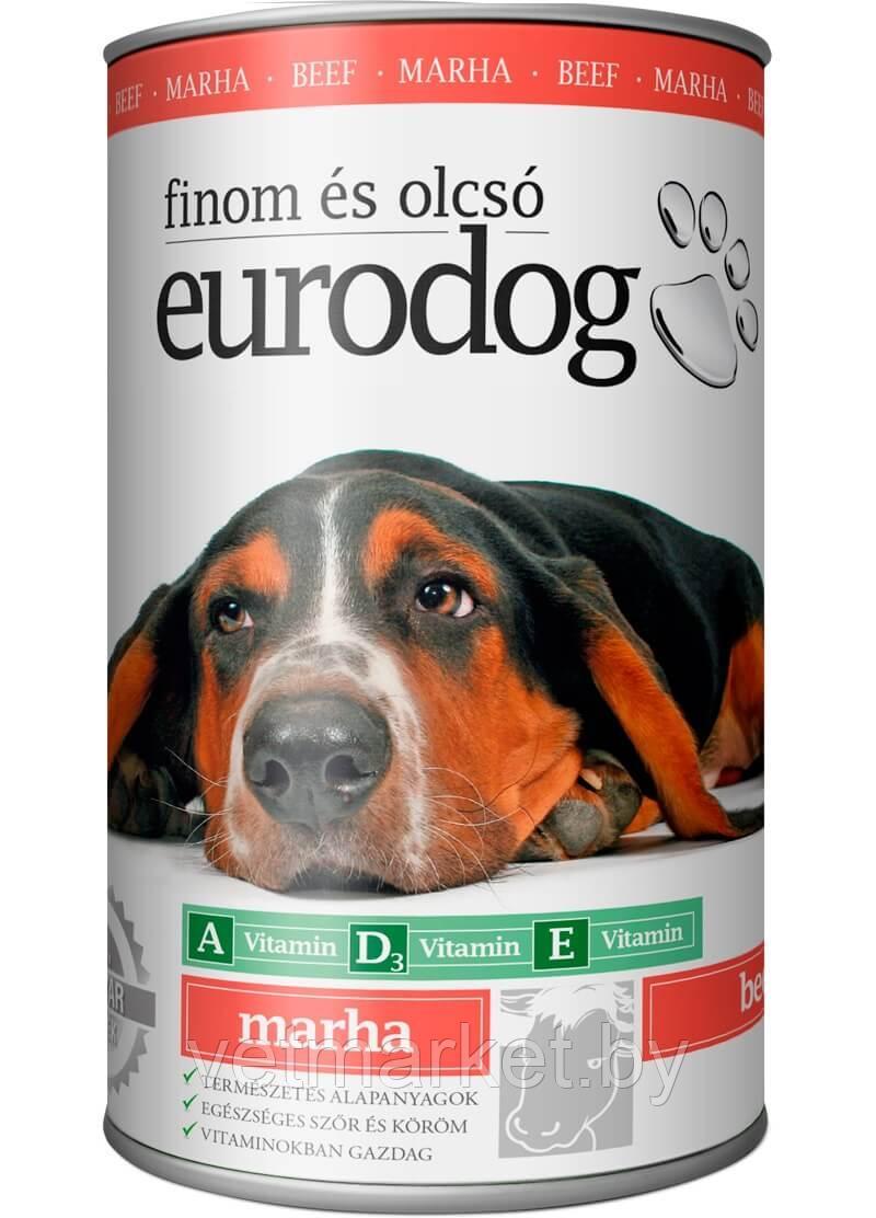 Eurodog консервы для собак с говядиной 415 г.